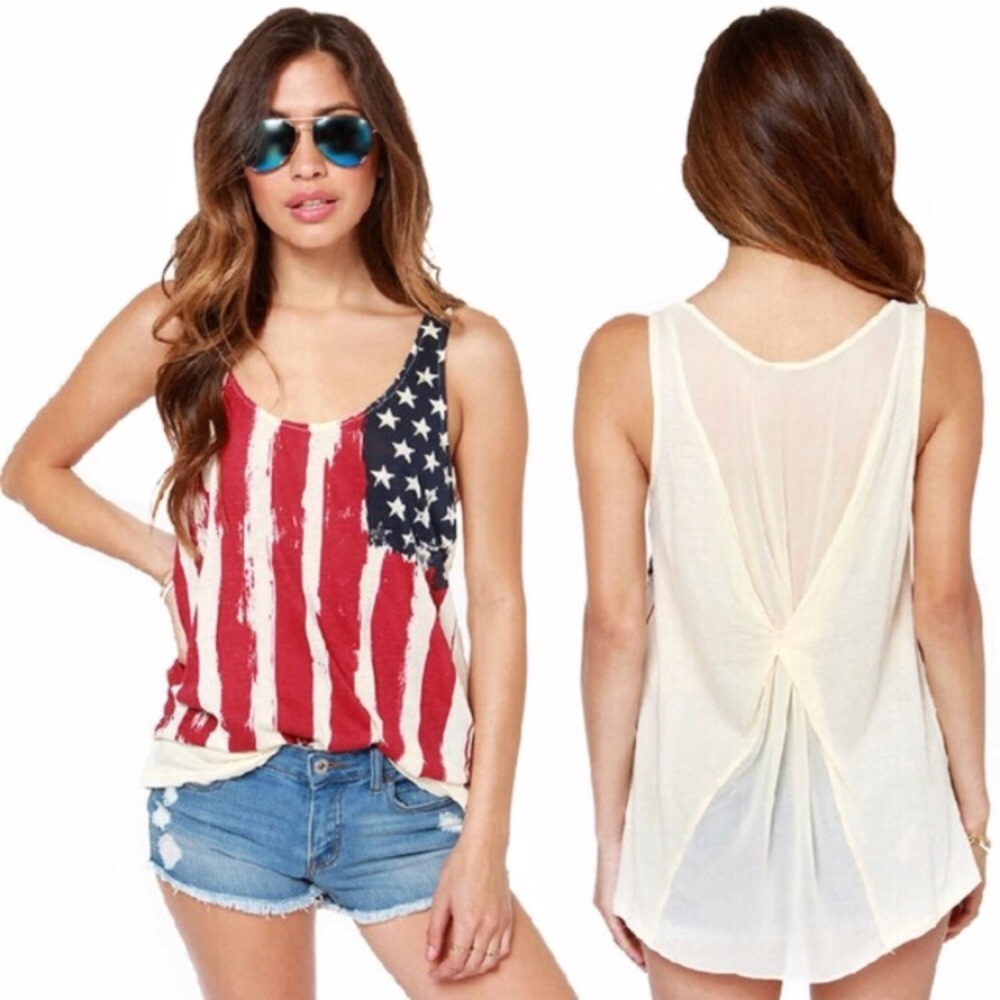 Patriotic Print Tops